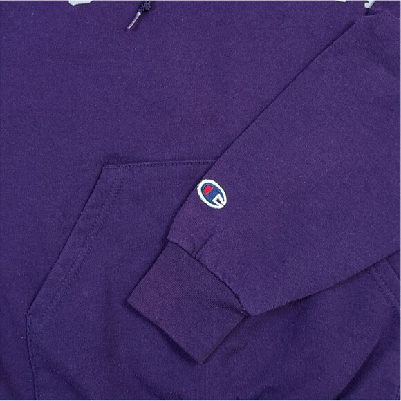 Vintage Champion Eco Furman University Hoodie Sweatshirt Purple Size Small - Picture 3 of 7